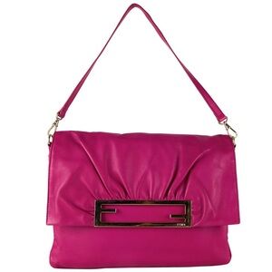 AUTHENTIC FENDI FUCHSIA NAPA SHOULDER HANDBAG
